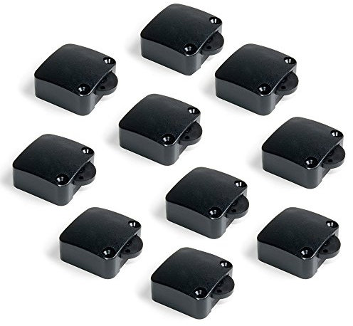 Emuca 5070917 Kit Interruttori per Porte/Ante Posizioni On-Off 250V Ac - 10A, Nero, Set di 10 Pezzi