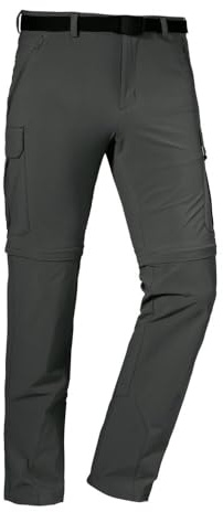 Schöffel Herren Pants Kyoto3, Zip off Trekkinghose aus kühlendem 4-Wege-Stretchmaterial, funktionale Wanderhose mit UV-Schutz, asphalt, 56
