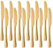 Meisha Cuchillo de postre, acabado de alto pulido, cuchillo de acero inoxidable para queso, gelatina, mermelada, postre de 20 cm, juego de 12 - oro mate