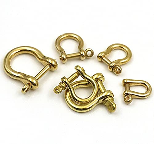 JLZK 1 pièce en Laiton Massif Mousqueton D Arc agrafes Manille Porte-clés Porte-clés Crochet vis connecteur Boucle