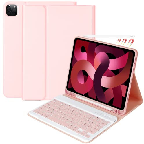 CC Store Tastiera per iPad Air 11 M3/M2,iPad Air 5/4, iPad Pro 11 4/3/2/1 Gen, Custodia Protettiva con Tastiera Magnetica Bluetooth Rimovibile - con Slot per Penna, Layout Italiano, Rosa​