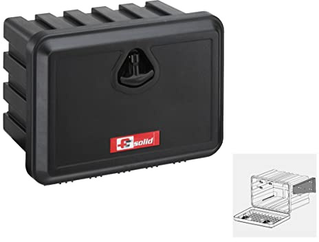 FTsolid Unterbaubox Staubox (500x365x300) - Box + horizontale Halterung | Anhängerkiste – Staukasten – LKW – Gurtkiste – Unterflurbox – Werkzeugkiste