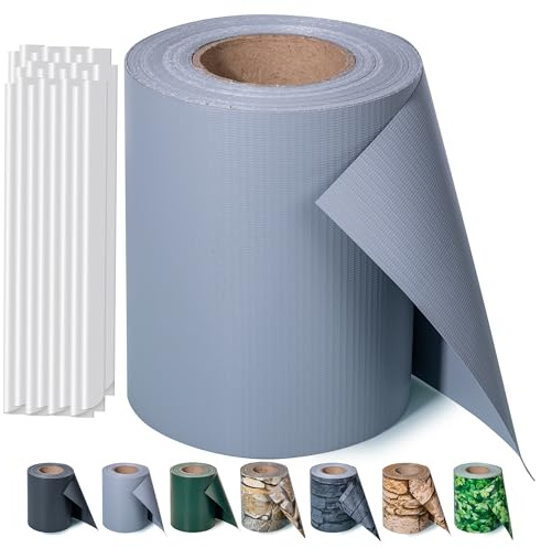 Sichtschutzstreifen Zaun 35 m x 19 cm inkl.20 Clips, PVC Sichtschutz Zaunfolie Sichtschutzstreifen Doppelstabmatten für Gartenzaun (35 m x 19 cm, Grau)