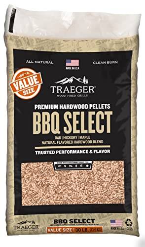 Traeger Grills 100% All-Natural Wood Pellets for Smokers, BBQ, Bake, Roast, 30 lb. Bag