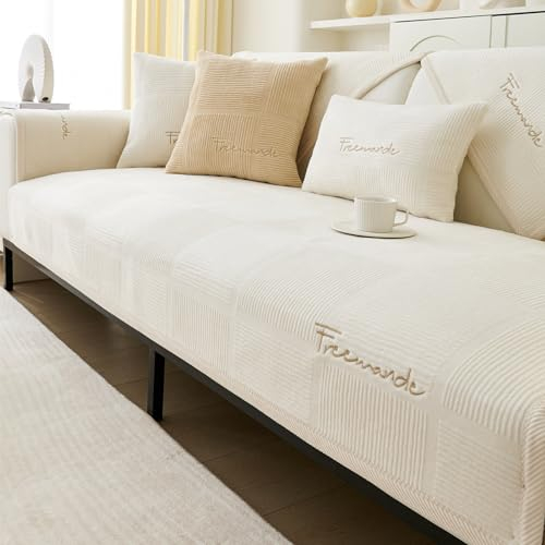 IMSGVIFO Housse de canapé 1, 2, 3, 4 places, en forme de L, jeté pour canapé d’angle, couverture en velours, antidérapante