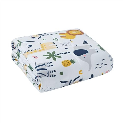 Dailydream Couverture Lestée Enfant | thérapeutique | 104x150 cm | 3,2 kg | Motif Safari | 100% Coton | avec Perles de Verre | Couette pondérée | apaisante et relaxante | Poids corporel 35-55 kg