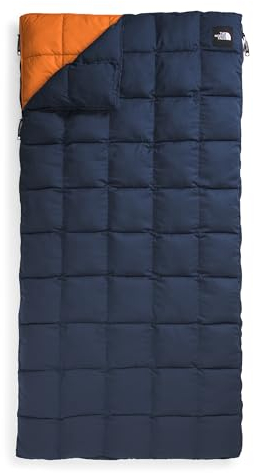 THE NORTH FACE Cozy One Bag 15F / -9C Insulated Sleeping Bag - Water Repellent, 3 Layer Design, Rectangular Shape, Summit Navy/Desert Rust, Regular