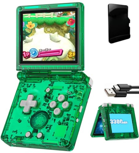 RG35XXSP - Consola de juegos portátil retro de mano, RG35XXSP 3.5 pulgadas, sistema Linux con tarjeta TF de 64 G preinstalada, 5532 juegos, consolas de juegos tipo clamshell compatible con 5G WiFi