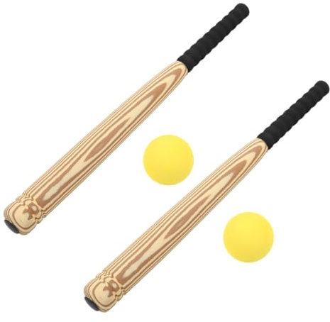 Beaupretty 2 Sätze Eva Baseballschläger Leicht und Ergonomisch für Robustes Softball für Indoor und Outdoor Fördert Motorik und Koordination Holzfarben