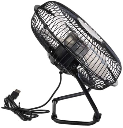 NUOBESTY Abanico de Metal de Mini Ventilador USB para PC Portátil Notebook Dos Modos Rotación Grados Ventilador de Escritorio USB Silencioso