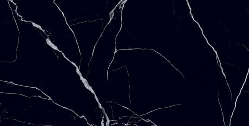 Gres24 Prestige Nero Marquinia Glossy, Piastrelle da Pavimento e Parete, Gres Porcellanato, 60x120 cm, Lucido, Effetto Marmo, Superficie Liscia, 2 Lastre, 1,44m²