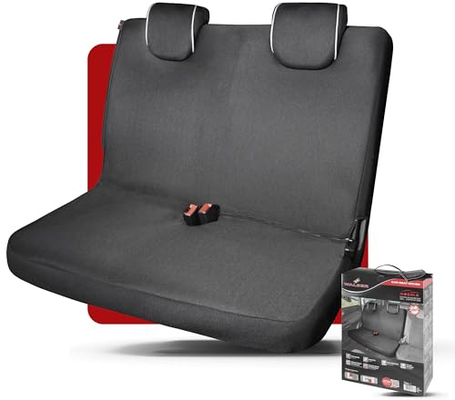 Walser Auto-Sitzbezug Doppelbankbezug Modulo, Universal Auto-Schonbezug für Normalsitze, Sitzschoner-Auto mit Kopfstützenbezügen schwarz