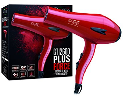ID Italian Design - Asciugacapelli Professionale GTI 2600 Force Plus | Potenza 2200W - Motore AC ad Alte Prestazioni - 2 Velocità e 3 Modalità di Riscaldamento - Colore Rosso