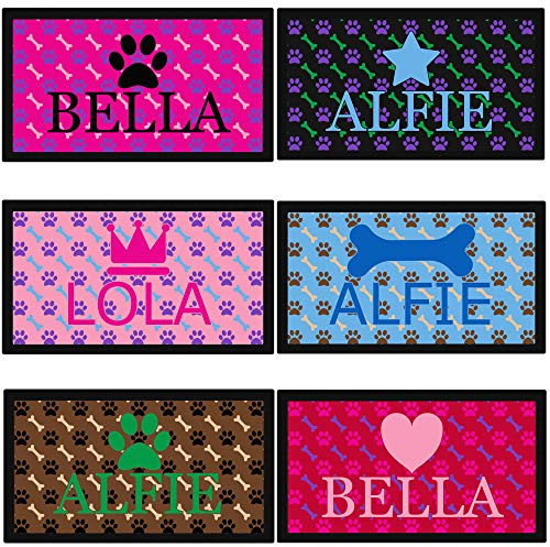 Tapis de bol pour chien personnalisable avec impression pattes de chien