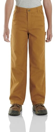 Carhartt Boys Canvas Work Pant, Carhartt Brown, 12