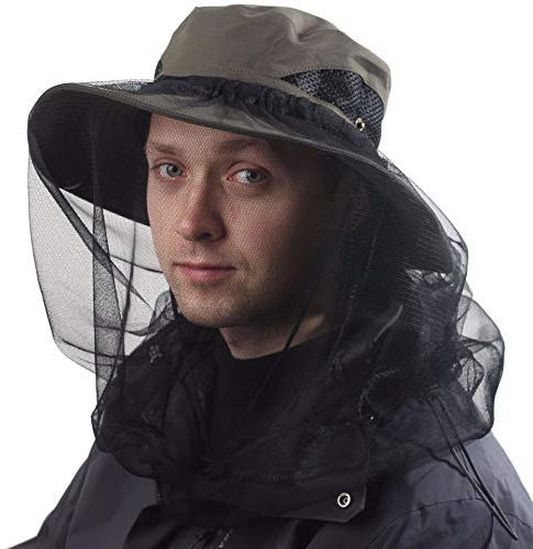 CAMOLAND Imkerhut mit abnehmbarem Moskitonetz für den Außenbereich, UV-Schutz, Armeegrün