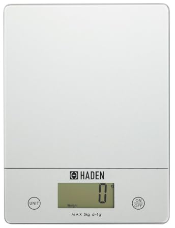 Haden Digital Kitchen Scales with tempered glass & LCD Display Silver