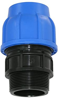 PP-Fitting 20mm x 1 AG-Anschluss Klemmverbinder - PE Rohr - 20er PE Verschraubung Adapter mit 1 Zoll Außengewinde, DVGW
