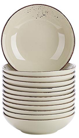 vancasso, Serie NAVIA Suppenteller aus Porzellan, Suppenteller, Salatschüssel, 12-teilig, 700 ml