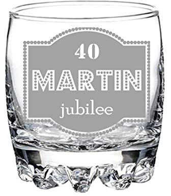 Vaso de whisky personalizado grabado - modelo elegante (Diseño No 5)
