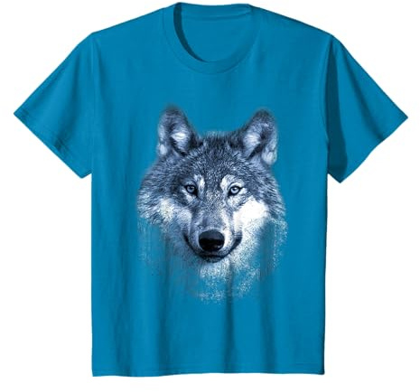 Timber Wolf Visage Portrait Détressed Graphisme Art Design T-Shirt
