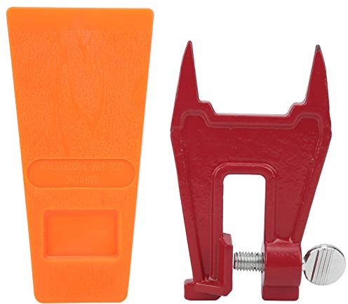 5 Zoll Baumfällkeil aus Technischem Kunststoff, Orange, mit Führungsplattenhalterung, Rutschfestes Muster, für Holzfällen und Kettensägenarbeiten
