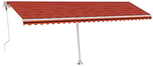vidaXL Standmarkise Automatisch Markise Sonnenmarkise Balkonmarkise Sonnenschutz Gelenkarmmarkise Terrasse Garten 600x300cm Orange Braun