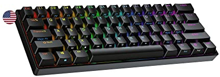Ranked S60 Supernova 60% | Hot Swappable Mechanical Gaming Keyboard | 61 Keys Multi Color RGB LED Backlit for PC/Mac Gamer | US American Layout (Black, Gateron Optical Brown)