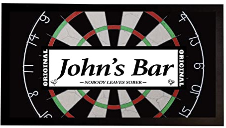 Personalisierte Barläufermatte – Dartboard Sportkneipen, Home Bar Biermatte E14