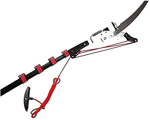 Svettatoio Telescopico Attrezzo da Giardinaggio Svettatoio con Lama in Acciaio Temperato 65Mn Sega 35 Cm con Corda in Nylon Completo di Manopola, con Asta Telescopica Taglia Rami F