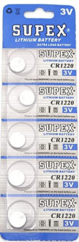 SUPEX Pile bouton CR1220 3 V Lithium 5 cartes