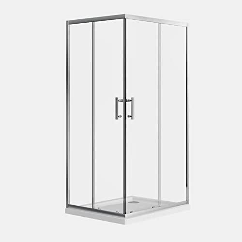 Box doccia 70x120 angolare scorrevole h190 vetro temperato trasparente 6mm trattamento anticalcare maniglia in acciaio inox 304 mod. Tenerife
