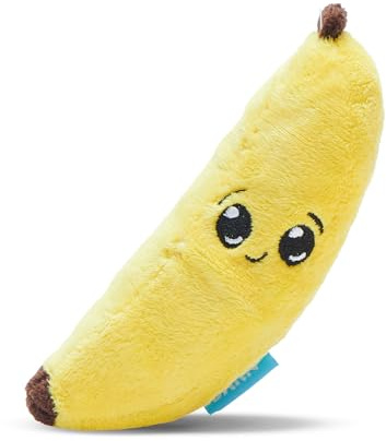 Barkbox Jouet interactif 2 en 1 en Peluche pour Chien – Jouet Anti-déchirure pour Chiens et Chiots – Jouet couineur Stimulant | Bananes (Petit)