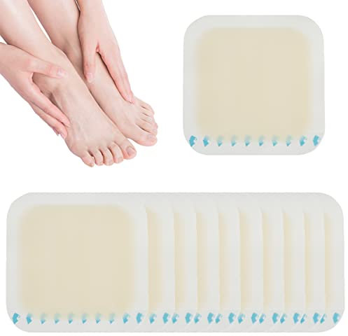 10 Pieces Blister Plasters Invisible Gel Blister Bandages Blister Cushion Pad Sterile Hydrocolloid Adhesive Wound Dressing for Heel Foot Toe and Guard Skin, 5cm x 5cm