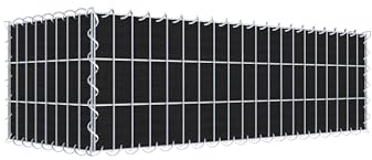 Grönsaksgrön gabion med fleece 100 cm x 30 cm x 40 cm (L x H x D), maskstorlek 5 cm x 10 cm, spiral