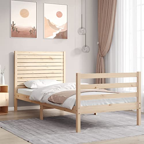 BUKSCYJS Palettenbett,Schrankbettmassivholzbett Mit Kopfteil 3ft Singlegeeignet FüR Wohnzimmer, Schlafzimmer, Lounge, Balkon, Sofa, Wohnung, GäStezimmer