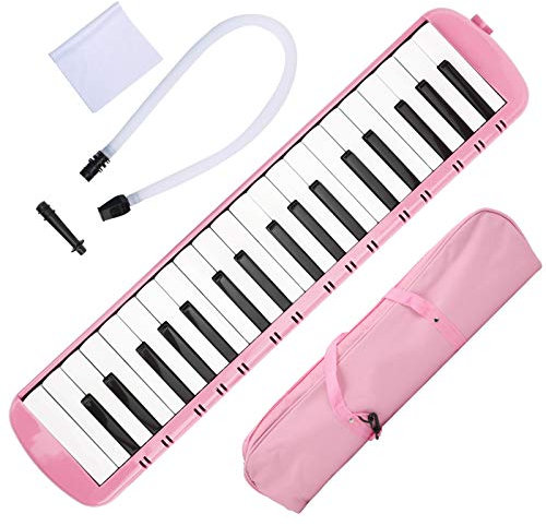 37 Tasten Melodica Keyboard Blasinstrument für Anfänger, Professionelles Training, ABS-Material (Rosa)