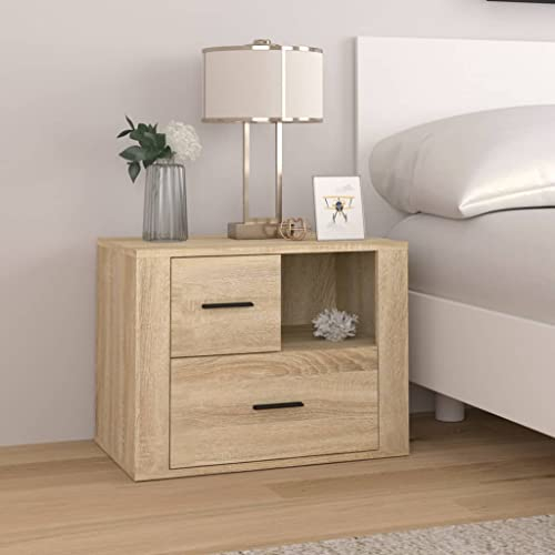 THOYTOUI Nachttisch, Beistellschrank Konsolentisch Couchtisch Telefontisch Geeignet für Hotel Wohnung Schlafzimmer Büro Sonoma-Eiche 60 x 36 x 45 cm Holzwerkstoff