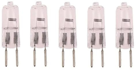 JZLBBC 5PCS Halogen Light Bulbs G6.35 12V 20W Low Voltage Halogen Bulb Microscope Optical Instrument Bulb GY6.35 Bi Pin Base,100W