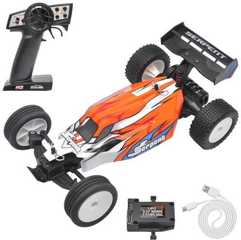 Serpent RTR 1/24 Mini RC Auto, 2,4 GHz RC Off-Road RC Auto, Dual Drive Hinterradantrieb Off-Road Dirt Bike Drift Car RTR Hochleistungs-Off-Road RC Dirt Bike Kit mit 1 Ladegerät