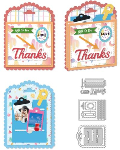 DELORIGIN 3D Stanzformen Neuheiten Mit Tauschtaschen Metall Stanzformen Kartenherstellung Stanzschablonen Rahmen Vorlage Prägeschablonen Für DIY Prägungen Scrapbooking Basteln Dekor