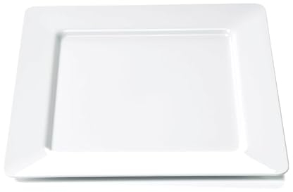 24 platos llanos cuadrados 28 x 28 cm melamina blanca irrompible