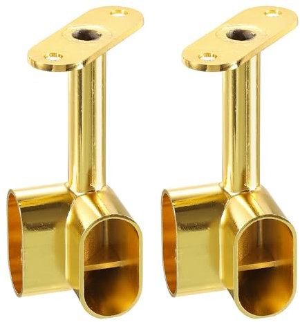 sourcing map 2 soportes de barra de armario de 1.2 x 0.63 pulgadas, accesorios de barra de armario, asiento de barra de ropa para dormitorio, baño, dorado
