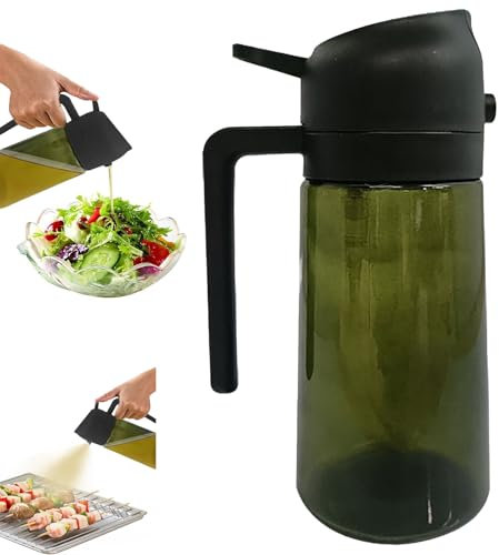 Kitchen Maiden 2 in 1 Oil Dispenser, Kitchenmaiden 2 in 1 Oil Dispenser and Oil Sprayer, Kitchen Maiden Oil Sprayer, Kitchen Maiden Oil Dispenser Light Blocking, for Air Fryer Salad BBQ (1Pc)