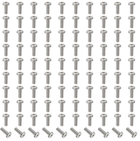 PATIKIL #2-56x1/4 Tornillos de Cabeza Redonda con Hexágono Interior | 100 Piezas, Pernos Allen UNC, Acero Inoxidable 304 18-8, Tornillos de Cabeza Redonda con Hexágono Interior