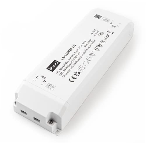 illuburg LED Trafo 24V Dimmbar Triac 50W - 150W für LED Strip Lampe LED Netzteil Treiber Transformator Vorschaltgerät Driver