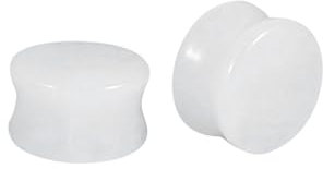 Mesnt Dehnstäbe Tunnel Set Ohr Expander Plug30mm, 2PCS Stein Ohr Tunnel Plug Piercing Schmuck, Weiß