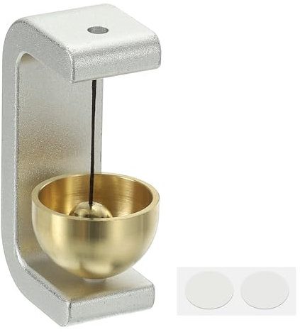 PATIKIL 1 Juego De Campana Para Negocios, Campana De Puerta Colgante De Metal Campana Autoadhesiva Para Puerta Campanillas Colgantes Para Apertura De Puerta, Forma De C, Plateado