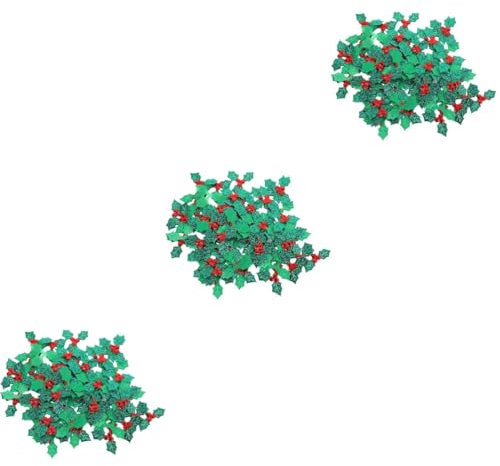 MAGICLULU 3 Set Piccoli Ornamenti Per Alberi Arredamento Decorazioni Per L'albero Di Natale Agrifoglio Addobbi Natalizi Decorazioni Natalizie Decorazione Ornamenti Sospesi Stoffa 200 Pezzi*3