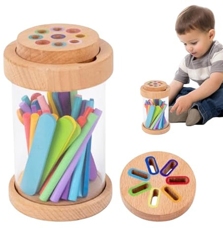 Generisch Toys - Farbsortier -Sensorikspielzeug | Holzstab Farbsortierpuzzle | Feinmotorik Lernen | Kinder Flugzeugaktivitäten | Vorschullernaktivitäten Für Kinder Und Mädchen
